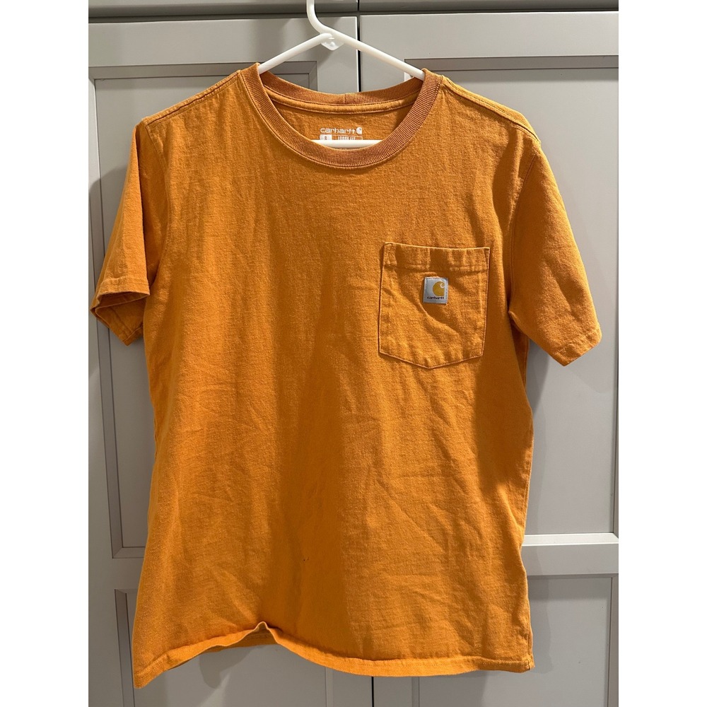 Carhartt Mens Loose Fit Heavyweight Pocket T-Shirt Burnt Orange Size Small S